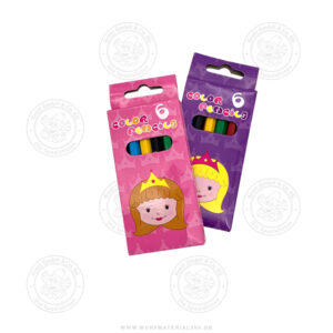 COL PENCIL 6PCS SHORT PRINCESS  9X4.5X1CM