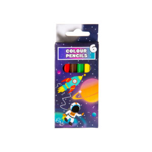 COL PENCILS 6PCS SHORT SPACE  9X4.5X1CM