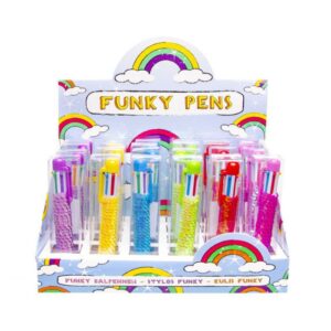 6 COL SEQUIN BALLPEN BOX 24 PCS 14CM