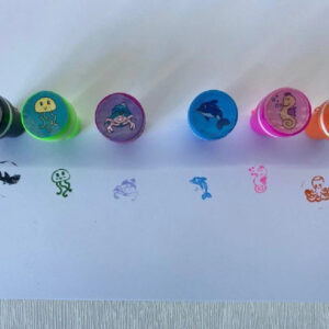 SEA ANIMALS STAMPS BOX 60 PCS 4X2.5CM