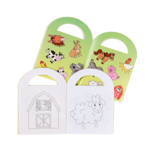 COL BOOK W STICKERS S FARM ANIMALS BAG 48 PCS BOOK 13X9.5CM