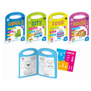 Coloring Book A4 16 With Stickers And Handle – Learn English Mix Of Designs