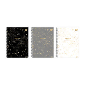 Spiral Notebook A4 100 # W/ Perforation Metallic Dreams