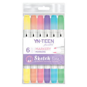 Sketch Markers Double-Sided Pastel 6 Col.