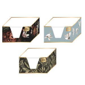 Note Box White 9X9X5 In
Cardboard Holder Satin Gold