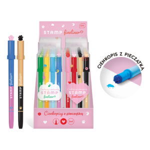 INT Fineliner And Rubber
Stamp 2In1 4Pcs