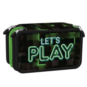 Triple Decker Pencil Case Filled With School Accessories