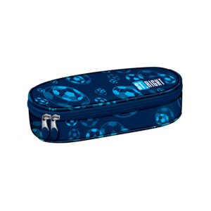 Pencil case with flap STRIGHT PC-01 BLUE SOCCER BALLS