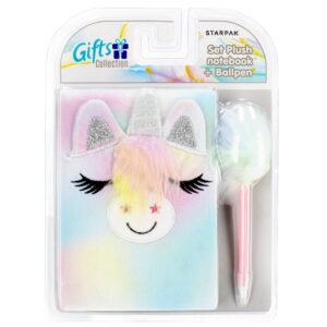 SET: PLUSH NOTEBOOK WITH BALLPEN UNICORN