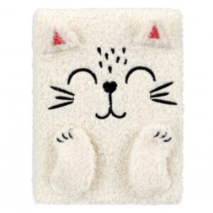 PLUSH NOTEBOOK B6 WHITE CAT