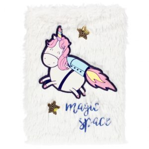 PLUSH NOTEBOOK A5 UNICORN SPACE