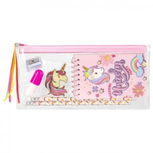 Stationery Set Unicorn: Pencil Case, Spiral