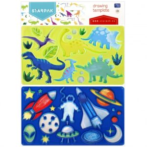 PLASTIC DRAWING TEMPLATE DINOSAURS, COSMOS