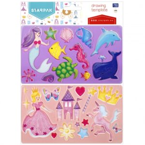 PLASTIC DRAWING TEMPLATE PRINCESSES
