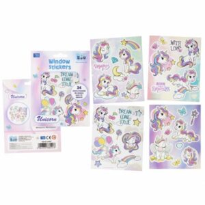 WINDOW STICKER 16X21CM, 4 SH, UNICORN