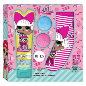GIFT SET LOL SURPRISE  shower gel&shampoo 240ml, 2 X Bath bombs 55g, Socks