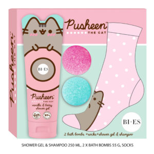 GIFT SET PUSHEEN – shower gel&shampoo 240ml, socks,2 bath bombs
