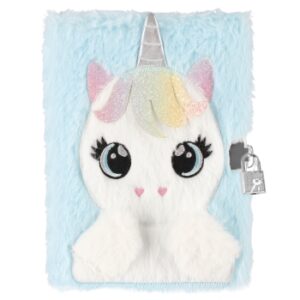 PLUSH DIARY WITH LOCK UNICORN A5