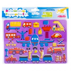 PLASTIC DRAWING TEMPLATE 18,6X26,6CM CARS