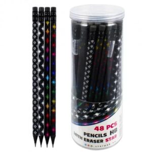 PENCIL WITH ERASER 48 PCS, STAR