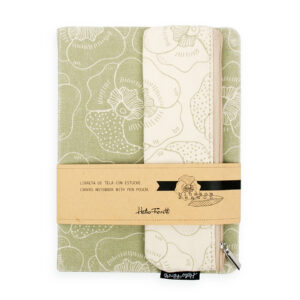 Helio Ferretti Canvas Notebook With Pen Pouch Flowers