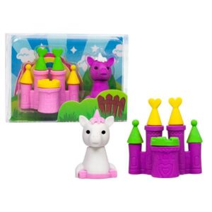 ERASER UNICORN WITH CASTLE SET OF 2 PCS, 2 DESIGNS ASSORTED