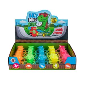 HEY DINO stamps in the shape DINOSAURS GITD SELF-INKING, 5 DIFFERENT DESIGNS