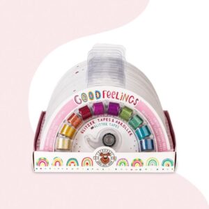 GOOD FEELINGS RAINBOW GLITTER TAPES INCL. DISPENSER 12 PIECES