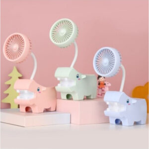 Fan with hippo in 3 colors Mini