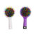 Hair brush, Rainbow Colours, with mirror, ca. 15 cm
