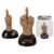 Moveable figurine, middlefinger, with solar cell, ca. 7 cm, in double blisterpackaging for hanging