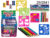 Stencil set, set of 3 (stencil, colour pencils & sharpener) 4 ass, 24 sets per display
