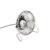 Metal desktop fan, shiny chrome, ca. 14,5 x 15 cm, with USB cable