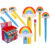 Pen, Rainbow with LED (incl. battery) ca. 15,5 cm, 2 ass., made of plastic and rubber, 24 pcs. per display