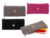 Velvet case with heart embroidery, ca. 20 x 9 cm, 3 colors assorted